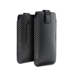 FORCELL Puzdro / obal pre Apple iPhone 13 mini / 6 / 7 / 8 / 12 mini - zasúvacie puzdro Forcell POCKET Carbon