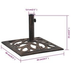 Petromila vidaXL Stojan na slnečník, bronzový 12 kg, 49 cm, liatina