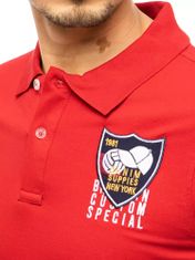 Dstreet pánske polo tričko s límčekom s výšivkou Pratap červená L