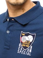 Dstreet pánske polo tričko s límčekom s výšivkou Dania tmavo modrá L