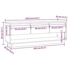 Vidaxl TV skrinka biela 110,5x34x40 cm masívna borovica