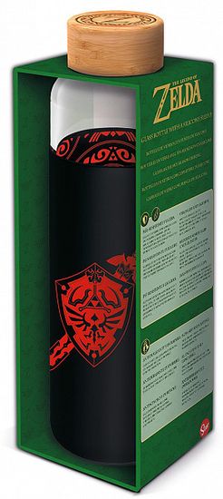 Sklenená fľaša s puzdrom Zelda 585 ml