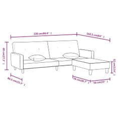 Vidaxl 2-miestna rozkladacia pohovka s podnožkou krémová látková