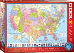 EuroGraphics Puzzle Politická mapa USA 1000 dielikov