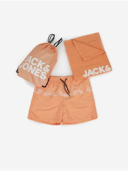 Jack&Jones Sada pánskych plaviek, uteráku a vaku v oranžovej farbe Jack & Jones Summer Beach