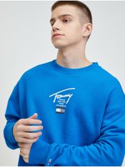 Tommy Jeans Modrá pánska mikina s potlačou Tommy Jeans XL