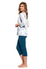 Cornette Dámske pyžamo 447/229 Dahlia plus + Nadkolienky Gatta Calzino Strech, svetlo modrá, 3 XL