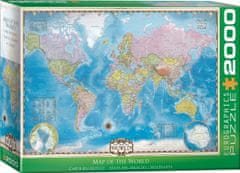 EuroGraphics Puzzle Mapa sveta 2000 dielikov