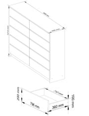 Akord Komoda Kuba 160 cm 10 zásuviek biela/cappuccino