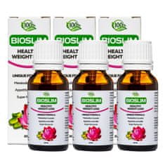 BIOSLIM Výživový doplnok - detox, spaľovanie tukov a chudnutie kvapky s tumerikom a L-karnitínom. Pre mužov a ženy SET 3x20 ml