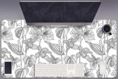 kobercomat.sk Podložka na písací stôl kvety kontúry 120x60 cm 