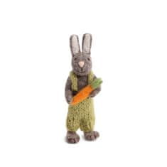 Decor By Glassor Plstený zajačik sivý v nohaviciach malý