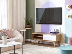 Beliani TV stolík svetlé drevo/biela BUFFALO