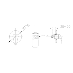 AQUALINE , KASIOPEA podomietková sprchová batéria, 1 výstup, chrómová, 1107-41