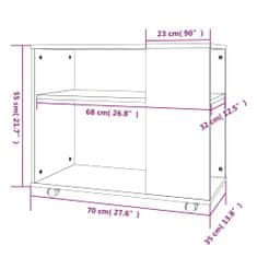 Petromila vidaXL Bočný stolík hnedý dub 70x35x55 cm spracované drevo