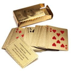 Northix Hracie karty – balíček kariet s 24K zlatom, dolár 