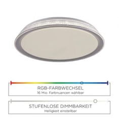 PAUL NEUHAUS LEUCHTEN DIREKT aj s JUST LIGHT LED stropné svietidlo, strieborná, stmievateľné, App, diaľkový ovládač MEDION RGB plus 2700-5000K