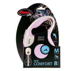 Flexi New Comfort M lanko 8m ružová do 20kg