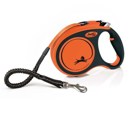 Flexi Xtreme L popruh 5m, oranžová do 65kg s pružným Soft-Stop pásikom