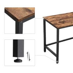 Artenat Rohový pracovný stôl Lera, 138 cm, hnedá/čierna