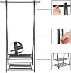 Artenat Stojan na oblečenie Lusila, 155 cm, čierna