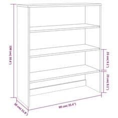 Petromila vidaXL Nadstavec na komodu HAMAR, svetlosivý 90x30x100 cm, borovica