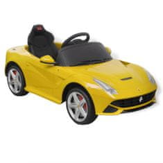 Vidaxl Detské auto "Ferrari F12" s diaľkovým ovládaním, žlté, 6 V