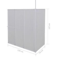 Vidaxl Vaňová zástena v tvare L 70x120x137 cm, 4 panely, skladacia