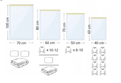 slomart Vákuové skladovacie vrecká, rôzne veľkosti, sada 13 kusov