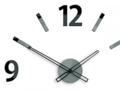 ModernClock 3D nalepovacie hodiny Will sivo-čierne