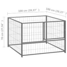 Petromila vidaXL Koterec pre psa strieborný 100x100x70 cm oceľ