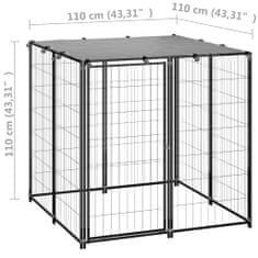 Petromila vidaXL Koterec pre psa čierny 110x110x110 cm oceľ