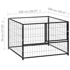 Petromila vidaXL Koterec pre psa čierny 100x100x70 cm oceľ