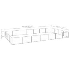 Petromila vidaXL Koterec pre psy strieborný 28 m² oceľ