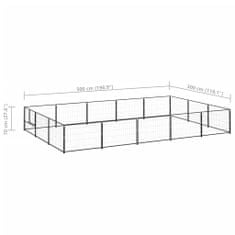 Petromila vidaXL Koterec pre psy čierny 15 m² oceľ