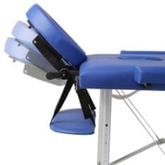 Petromila  vidaXL Modrý skladací masážny stôl, 2 zóny, hliníkový rám