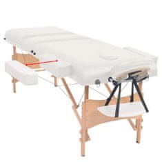 Petromila vidaXL Skladací masážny stôl, 3 zóny, 10 cm hrubý, biely