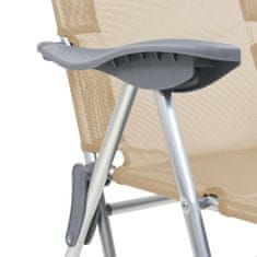 Petromila vidaXL Skladacie kempingové stoličky s podnožkami 2ks krémové textilén