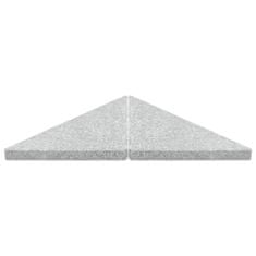 Vidaxl Závažia pre slnečník 4 ks sivé granitové trojuholníkové 60 kg