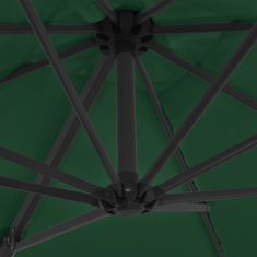 Petromila vidaXL Závesný slnečník s oceľovou tyčou zelený 250x250 cm