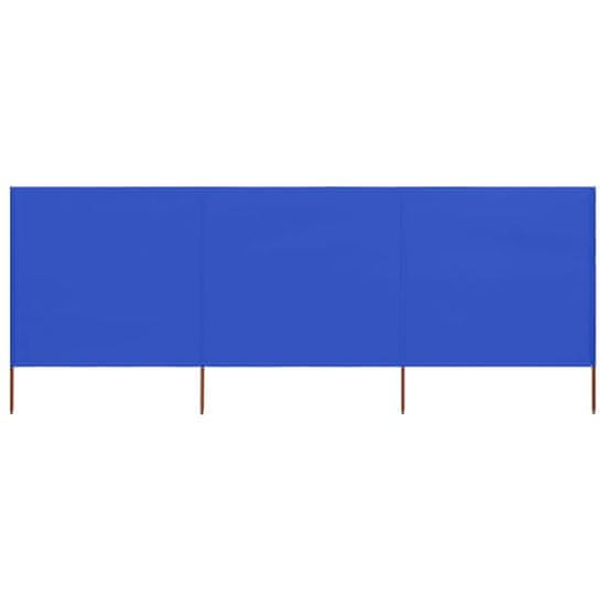 Vidaxl 3-panelová zábrana proti vetru látková 400x120 cm azúrovo-modrá