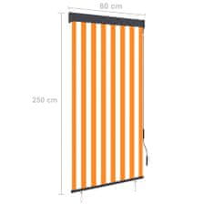 Vidaxl Vonkajšia zatemňovacia roleta 80x250 cm biela a oranžová