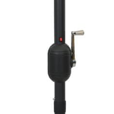 Vidaxl Slnečník s LED a hliníkovou tyčou 300 cm, čierny