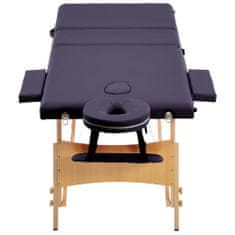 Petromila vidaXL Skladací masážny stôl, 3 zóny, drevo, fialový