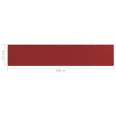 Vidaxl Balkónová markíza červená 120x600 cm HDPE
