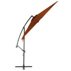 Petromila vidaXL Závesný slnečník s hliníkovou tyčou 300 cm tehlovočervený