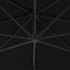 Vidaxl Závesný slnečník s oceľovou tyčou 250x250 cm, čierny