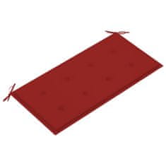 Vidaxl Podložka na záhradnú lavičku, červená 100x50x3 cm