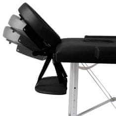 Petromila vidaXL Čierny skladací masážny stôl s 3 zónami a hliníkovým rámom