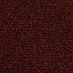 Vidaxl Samolepiace nášľapy na schody, 15 ks, kobercové, 65x21x4cm, červené